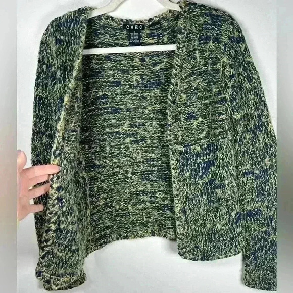 CABO Open Front Cardigan Cozy Chunky Knit Blue Green Mohair Women’s Size Small - Picture 6 of 10